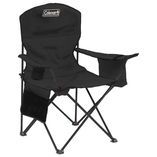 Coleman Camping Chair Portable with 4-Can Cooler, Cushioned Seat & Back with Side Pockets & Cup Holder, Carry Bag Included, Great for Camping, Tailgating, Firepits, Patio, & More