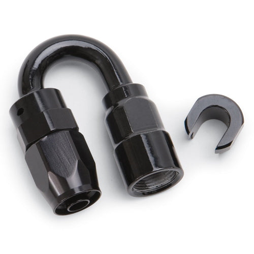 5/16" SAE QUICK DISCONNECT FEMALE HOSE END TO -6 HOSE 180 DEG BLK ANODIZED