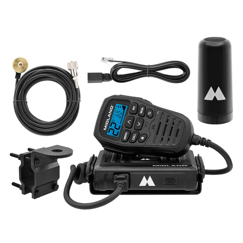 MXT275VP4 Midland® - 15 Watt GMRS MicroMobile Two-Way Radio - ATVs UTVs and Other Off-Road Vehicles - Overlanding Gear - Extended 3dB gain Roll Bar Mount Antenna Microphone Extension Cable