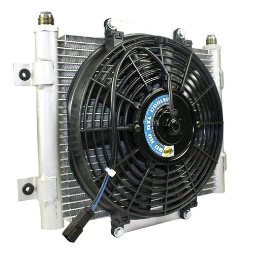 Xtruded BD Diesel 1300611 Auxiliary Transmission Oil Cooler; Incl. Fan; -10 JIC Male Connection;