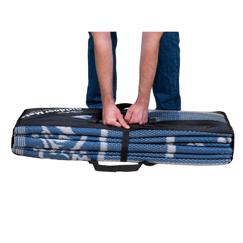 Patio Mat Bag FAULKNER 48829S, For Faulkner Brand Mats, 14 Inch Height x 37-3/4 Inch Width x 7 Inch Deep, Black, Nylon, Water Resistant, With Velcro Strap, Zip Closure