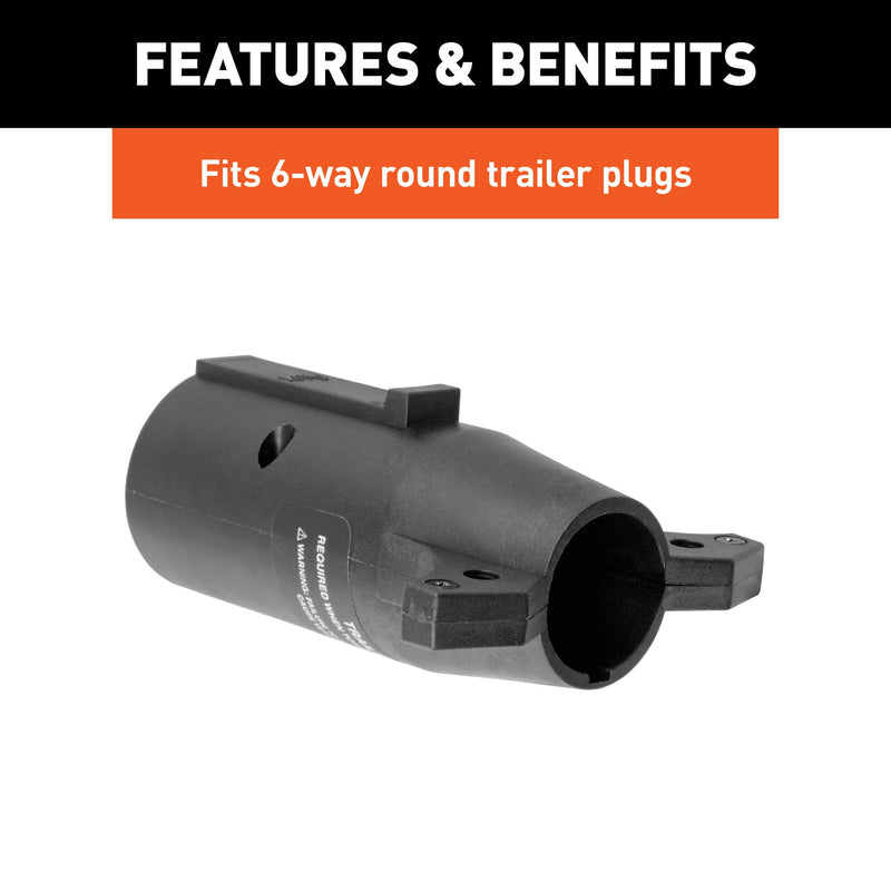7-Way RV Blade CURT 57005 Vehicle-Side to 6-Way Round Trailer-Side Trailer Wiring Adapter