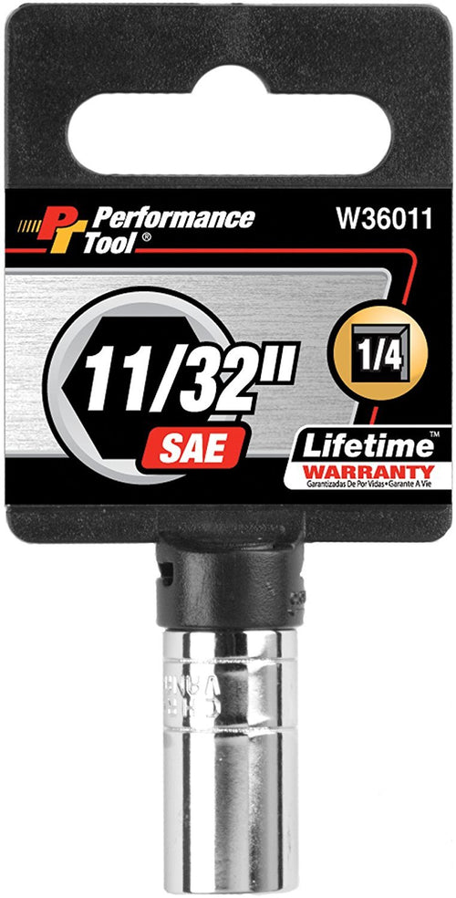 W36011 Performance Tool 1/4-Inch Drive 11/32-Inch 6pt Socket