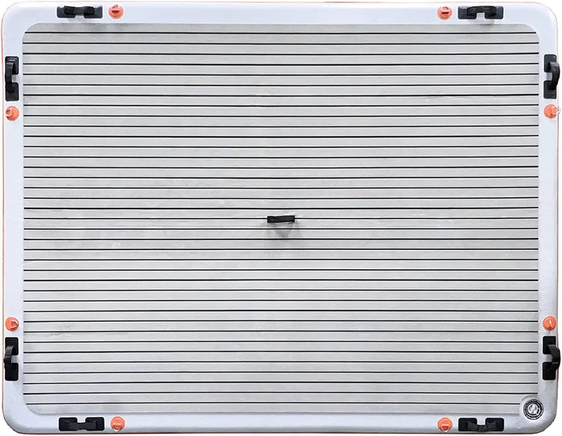 Voyager AO Coolers Inflatable Dock Platform 8'x10' - Inflatable Platform for Lakes, Beach, Pool, White