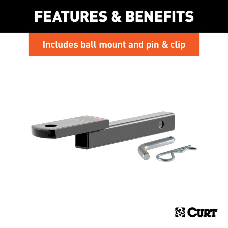 CURT Class 1 Trailer Hitch with Ball Mount, 1-1/4-In Receiver, Fits Mini Cooper Select