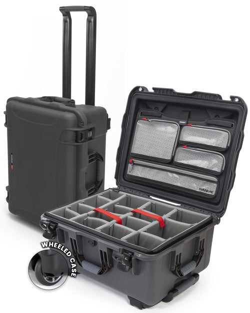 Pro Photo Kit NANUK 950 – Waterproof Travel Camera Hard Case with Padded Dividers and Wheels, 22.8” x 18.3” x 11.7”, Dustproof and Impact-Resistant, Ideal for Heavy Loads – Graphite