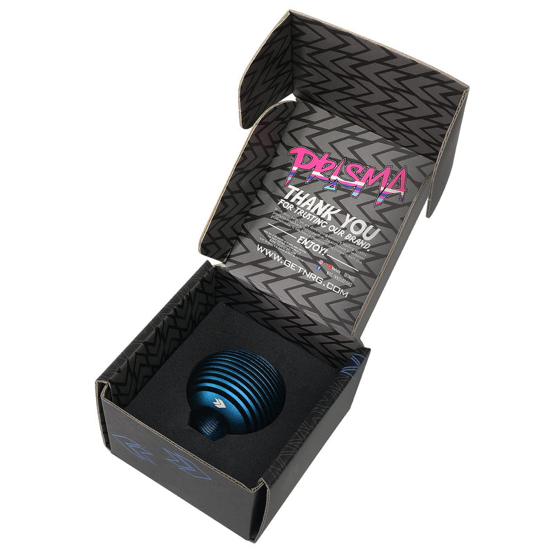 NRG Innovations Universal Aluminum SK-703BL Shift Knob with Thread Adapters, Heat Sink Style Round Ball Shape, Blue