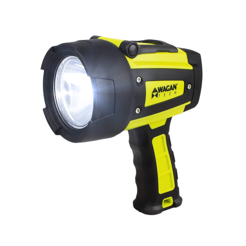 Wagan Brite-Nite EL4322 WR600 USB Rechargeable LED Handheld Spotlight 600 Lumen Lights 3 Lighting Modes 7 Position Hanging Stand Waterproof for Marine Boat Camping Country Farm Gift