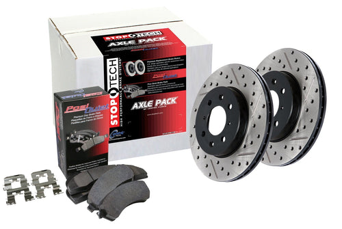 Rear Stoptech 938.33561 Street Axle Pack Drilled & Slotted
