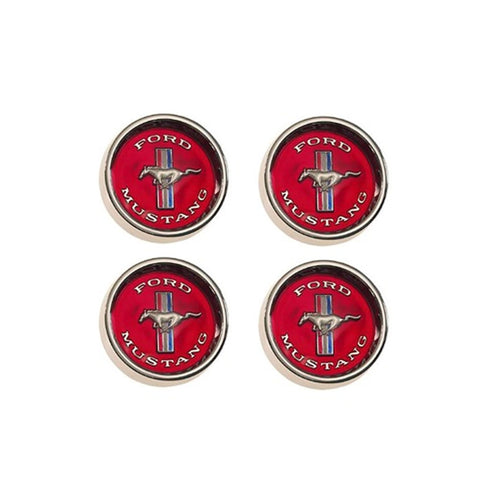 Styled Steel Hub Caps Scott Drake C5ZZ-1130-WR Red Background