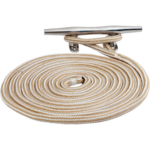 Sea-dog 302116015G/WT-1 Double Braided Nylon Dock Line - 5/8 X 15&39; - Gold/white W/tracer