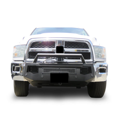 Heavy Duty Black Horse Armour III Front Winch Bumper Kit & Winch Textured Black Compatible with 2013-2018 Ram 2500|2013-2018 Ram 3500-AR3HD31-W12