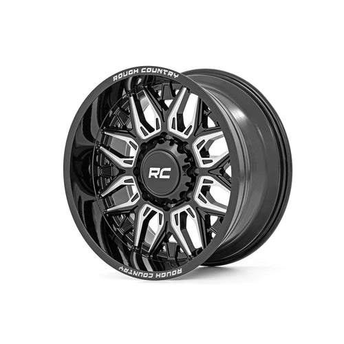 86 Series Rough Country One Piece Aluminum Wheel - 20x10, 6x5.5" Bolt Pattern, 18mm Offset, Gloss Black
