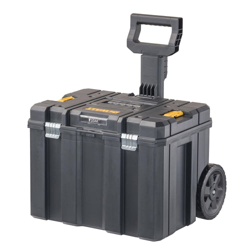 Modular DEWALT Tool Box with Wheels, Large Rolling Tool Box With Telescopic Handle, Portable Carrier Deep Stackable TSTAK Storage (DWST17820)