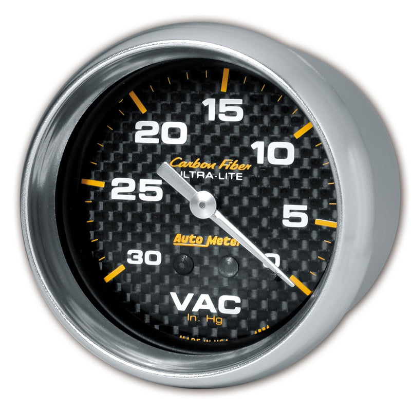 Carbon Fiber Auto Meter 4884 Mechanical Vacuum Gauge