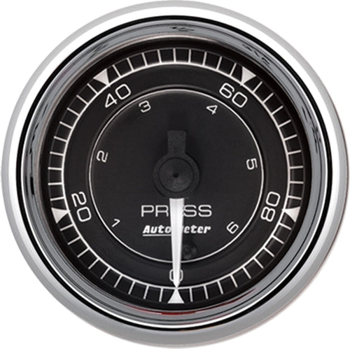 Pressure Gauge Auto Meter 9753, 100PSI, Digital Stepper, Chrono Chrome