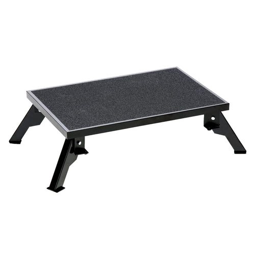 24″ x 16″ Adjustable RV Platform Step Stromberg Carlson, Heavy-Duty Rust-Resistant Steel, Portable Step Stool for Campers, 4″ and 8″ Height, 300 lbs Capacity, Non-Skid Surface & Folding Legs