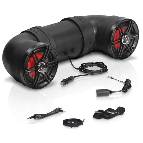 Sound Storm Laboratories ATV UTV BTB6L Sound System - 6.5 Inch Speakers, 1 Inch Tweeters, Full Range, IPX5 Weatherproof, Bluetooth, Built-in Amplifier, Multicolor Illumination, Golf Cart Compatible