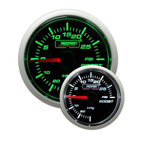 Performance Series Electric Boost Gauge- Green/White 52mm (2 1/16")