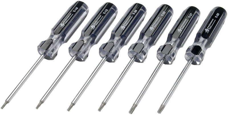 W80006 Performance Tool 6-Piece Professional Star Driver Set with Rack