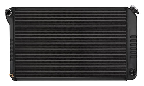 COLD - CASE Black Night Rider Series Cold Case Radiator, 33.2 in W x 18.8 in H x 3 in D, Driver Side Inlet, Passenger Side Outlet, Aluminum, Black Paint, Manual