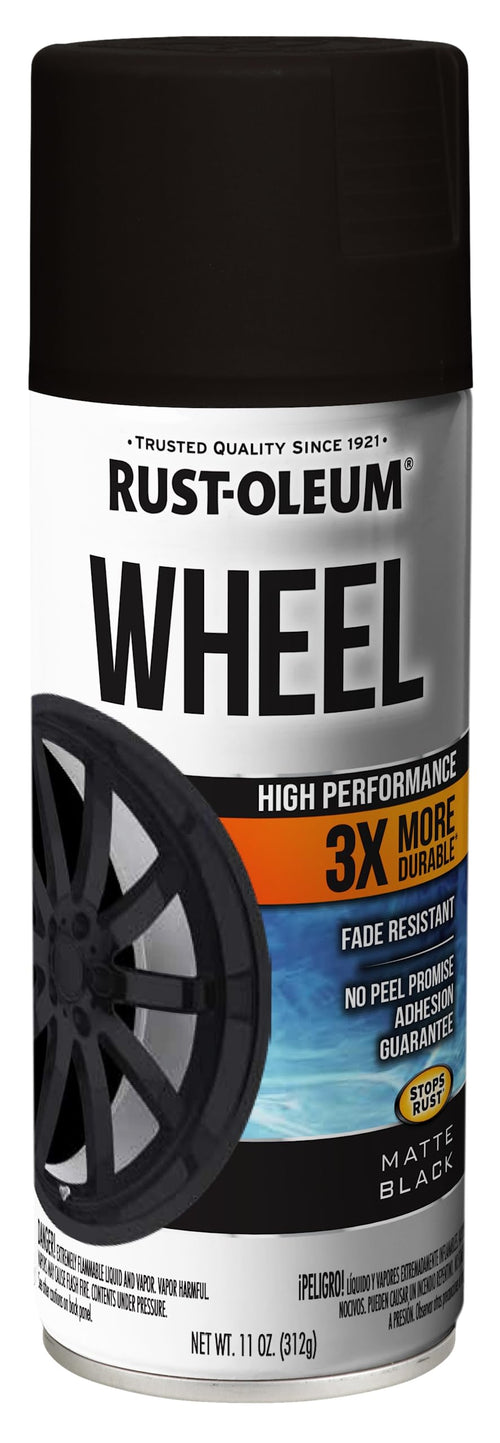 Rust-Oleum High Performance 366438 Wheel Spray Paint, 11 oz, Matte Black