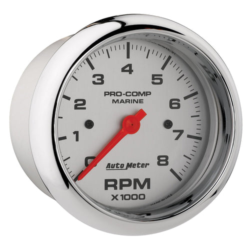Gauge AutoMeter 200779-35 Tachometer (Marine Chrome Ultra-Lite 3 3/8", 8K RPM, Marine Chrome)