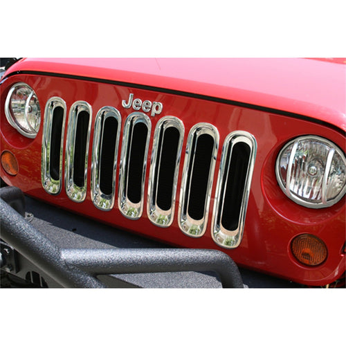 Grille Insert Kit, Chrome | Rugged Ridge | 11306.20 | Fits 2007-2018 Jeep Wrangler JK