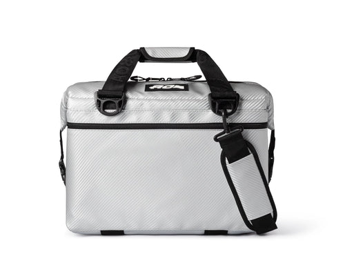 AO Coolers Carbon Expedition Soft Cooler with High-Density Insulation, Silver, 24-Can