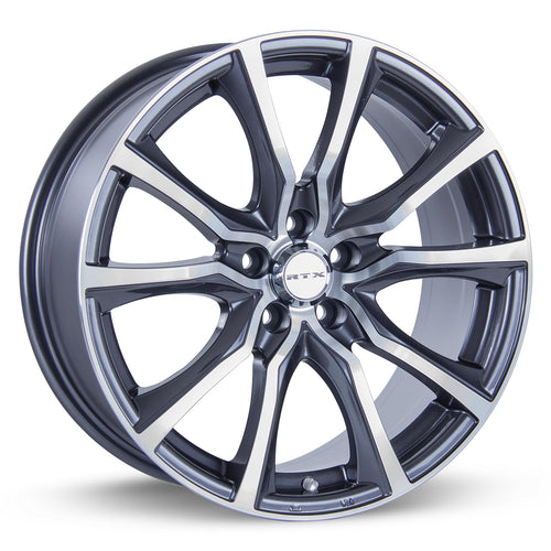 Contour RTX Custom Wheel - 17x7.5, 40 Offset, 5x114.3 Bolt Pattern, 73.1mm Hub - Gunmetal with Machined Face Rim