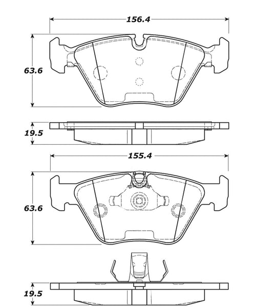 Front StopTech 308.09470 Brake Pads with Shims Street