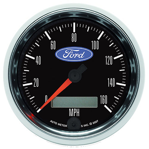 Speedometer AutoMeter Gauge, 3 3/8", 160Mph, Elec. Programmable, Ford Racing (880824)