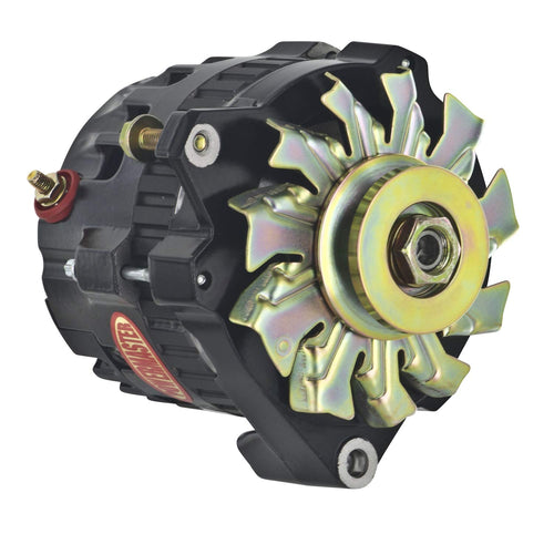 Alt GM CS130 Powermaster Black 140A 1V Pulley Offset Left MTG Side BAT Post 1-Wire or OE Hookup