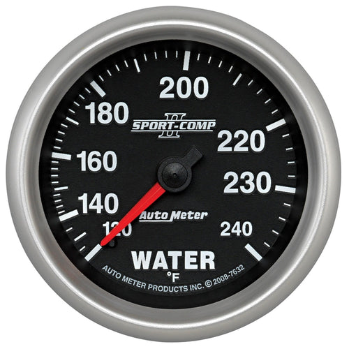 Auto Meter Sport-Comp II 2-5/8" 120-240 F Mechanical Water Temperature Gauge