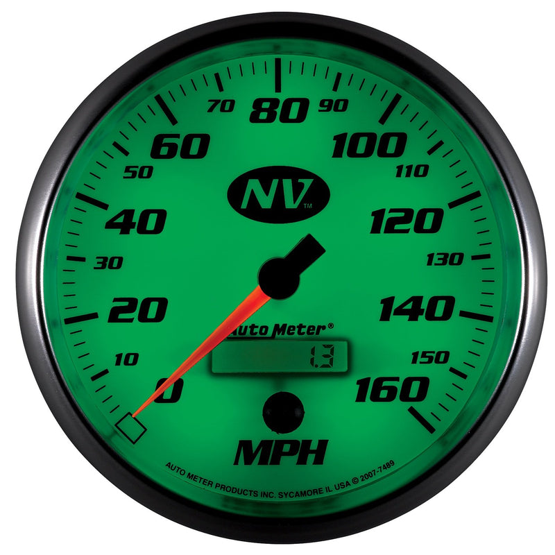 Auto Meter 5" NV 7489 In-Dash Electric Programmable Speedometer 160 mph