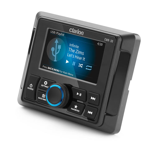 Clarion Wired CMR-30 Marine Remote with 3" Full-Color LCD Display, IP67, Compatible with CMM-20, CMM-30 & CMM-30BB