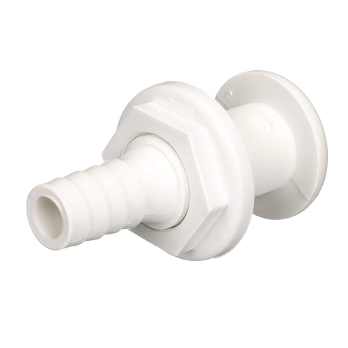 Polypropylene attwood 3873-3 Straight Thru-Hull Connector for Boating Plumbing Fittings, White Finish