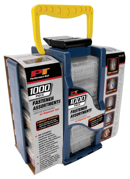 Organizer Tote Performance Tool W5199 with 1,000pc Home Fastener Assortments