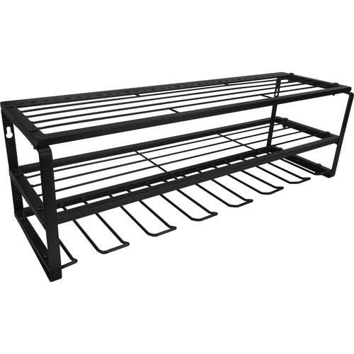 26" Performance Tool W7703 Power Tool Storage Rack, 9-Gauge Steel Frame, Fully Welded Shelves, Powder-Coated, Black