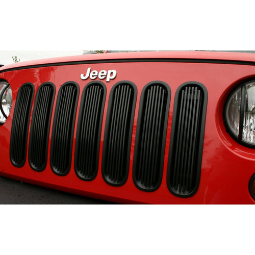 Grille Insert, Billet Style, Black | Rugged Ridge | 11401.30 | Fits 2007-2018 Jeep Wrangler JK