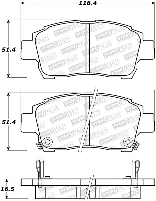 Sport Brake Pads StopTech 309.08221 with Shims and Hardware