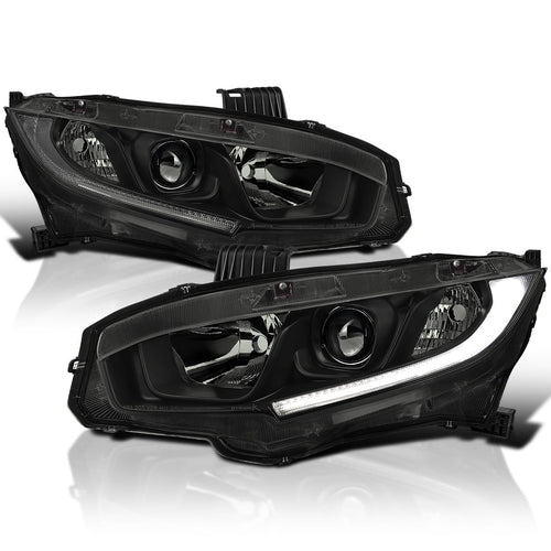 Honda Civic SPEC-D TUNING Headlight OE Halogen/Model ONLY-BLK HOUSING SMK Lens
