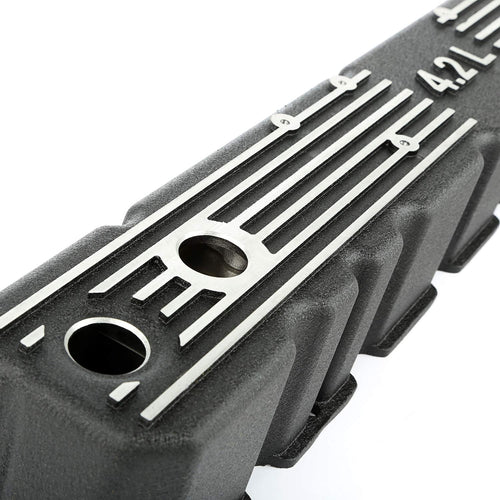 17401.21 | Omix | Engine Valve Cover Kit, Black, Aluminum | OE Reference: 83501398-ALB | Fits 1981-1986 Jeep CJ 4.2L