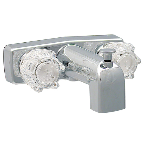 Valterra PF213336 Two-Handle 4" Tub/Shower Diverter Faucet with Shower Head Kit - Brass, Chrome