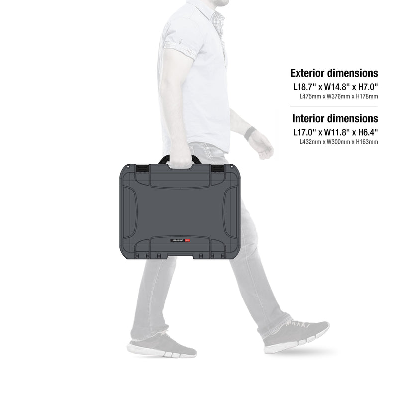 Waterproof Nanuk 925 Hard Case with Padded Dividers - Graphite