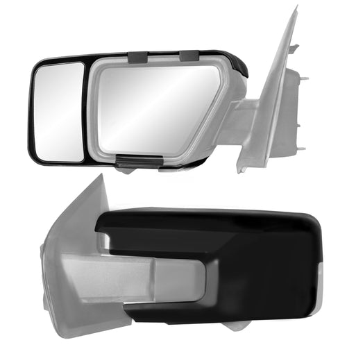 K Source Custom Snap & Zap Towing Mirror Pair for Ford F150, Black