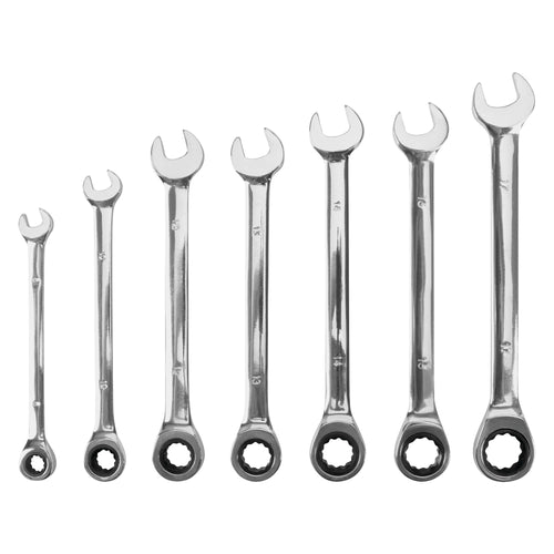 7pc MM Ratcheting Wrench Set Performance Tool W1170 - Professional Grade 72 Tooth Gear Design for Tight Spaces and Quick Adjustments