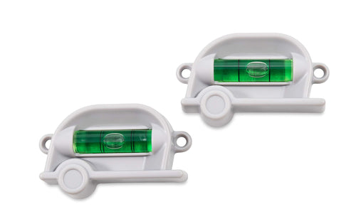 Camco RV Retro Level 2 Pack - Provides Front-to-Back or Side-to-Side Leveling & Can be Installed with Screw or Foam Tape - Features Fun Retro Design - Includes (2) Levels & Foam Tape (25520)