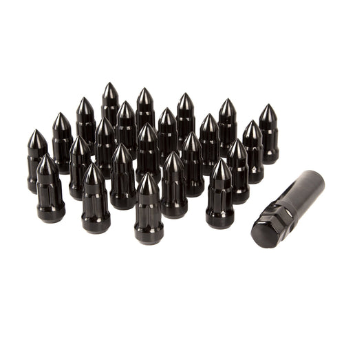 Wheel Lug Nut Rugged Ridge 16715.25, 23 Piece, 1/2x20, Bullet Style, Black