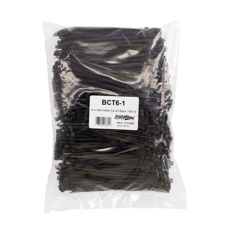 BCT6-1 Install Bay 6-Inch 30-Pound Cable Tie, Black (1000-Pack)